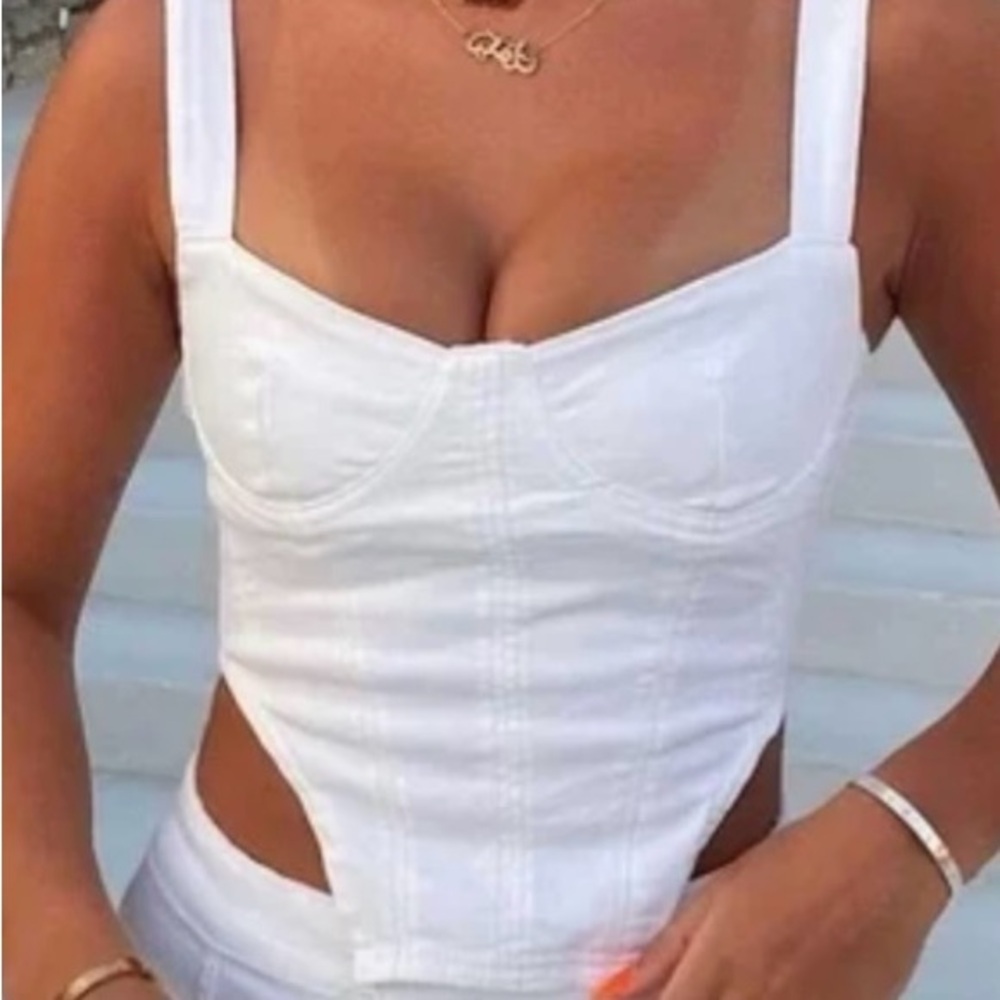 Zara Denim Corset Top